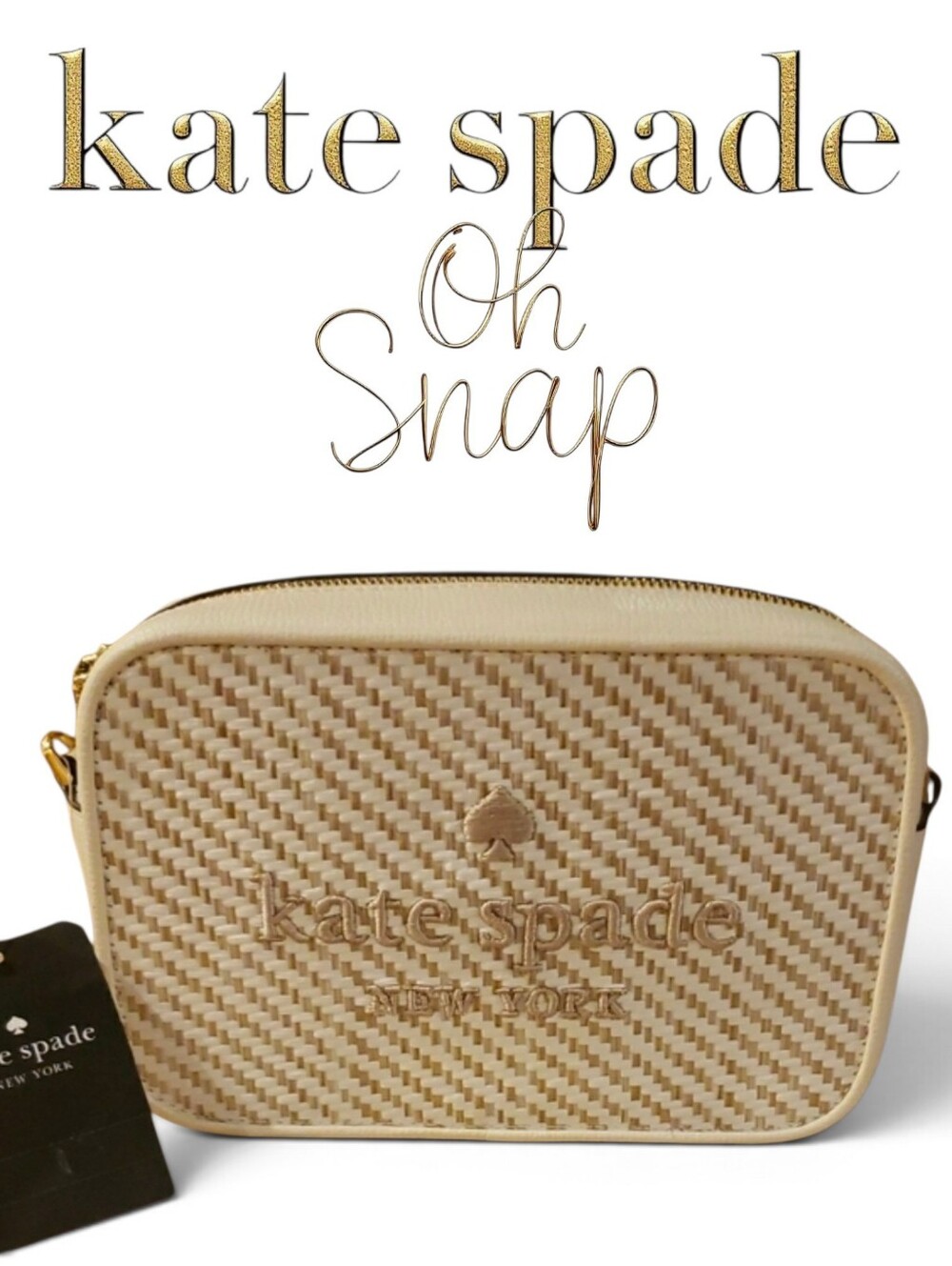 Kate Spade Cream and Tan Crossbody Bag ( OH SNAP ) NWT! - Picture 9 of 10